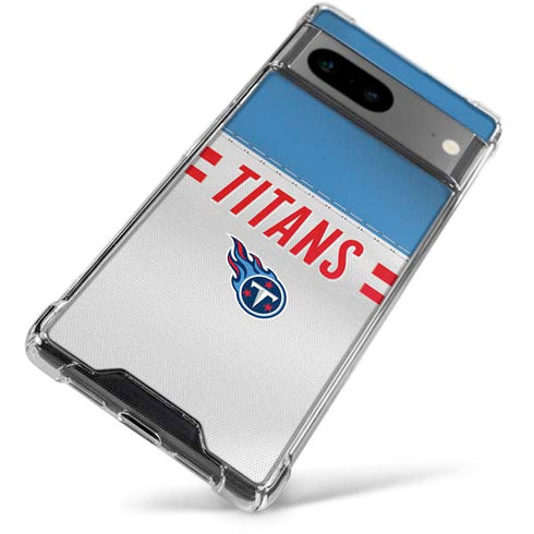 NFL Tennessee Titans White Striped Google Pixel 8 Clear Case